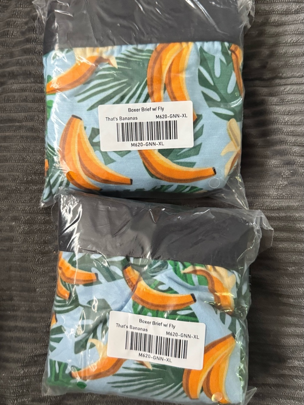 MeUndies Men's Boxer Briefs - Light Blue with Yellow Banana Print